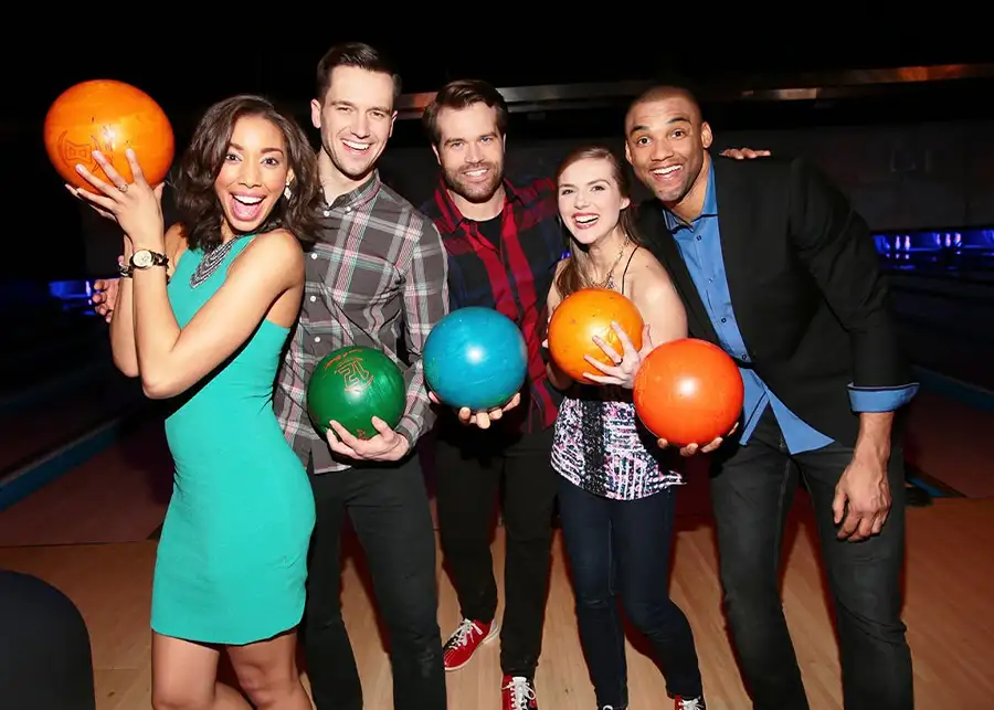 Adult Friends dressed up for a night of bowling at Championship Lanes in Anderson, IN - Ultimate Unlimited Parties
